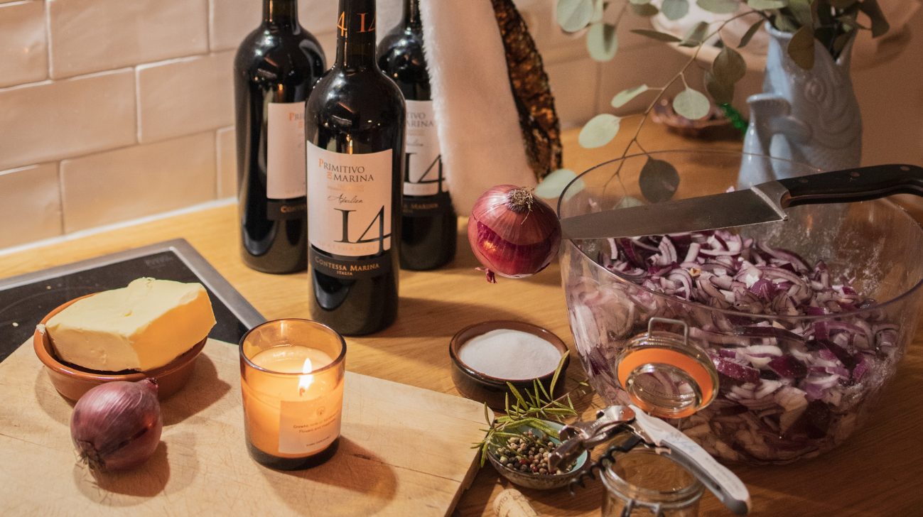 Geschenke mit Wein - Primitivo Zwiebeln selbst gemacht