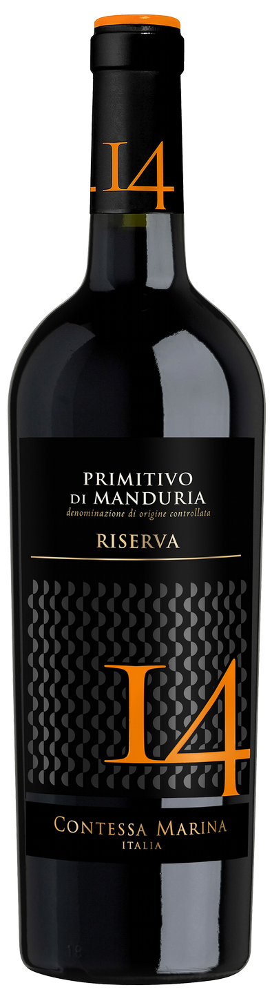Primitivo di Manduria DOC Riserva 14 Contessa Marina Apulien Rotwein halbtrocken