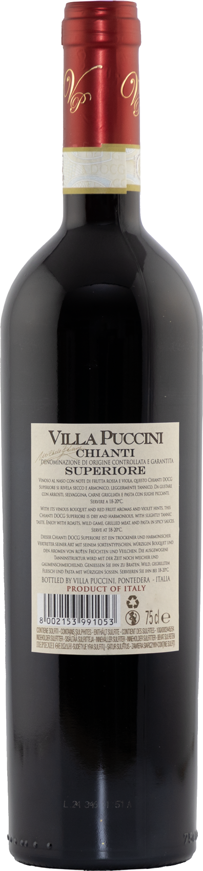 Chianti Superiore DOCG Villa Puccini Toskana Rotwein trocken