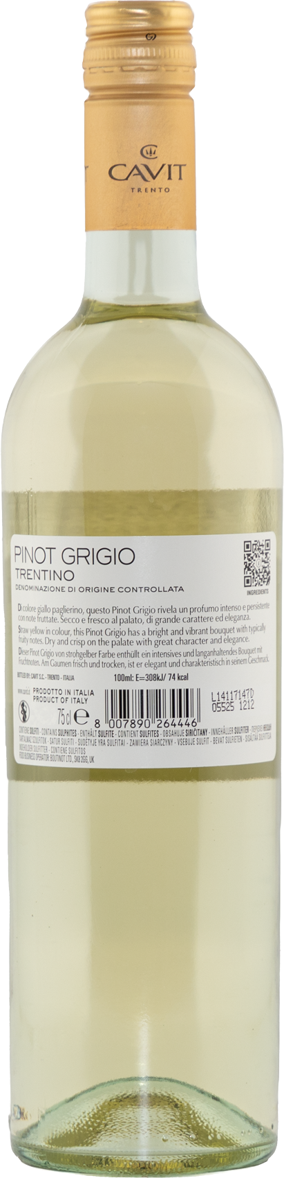 Pinot Grigio Trentino DOC "Mastri Vernacoli" Cavit Trentin Weißwein trocken