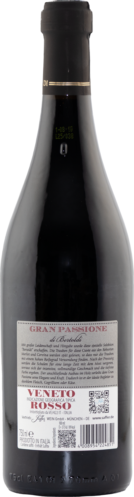 Gran Passione di Bertoldi Rosso Veneto IGT Venetien Rotwein halbtrocken
