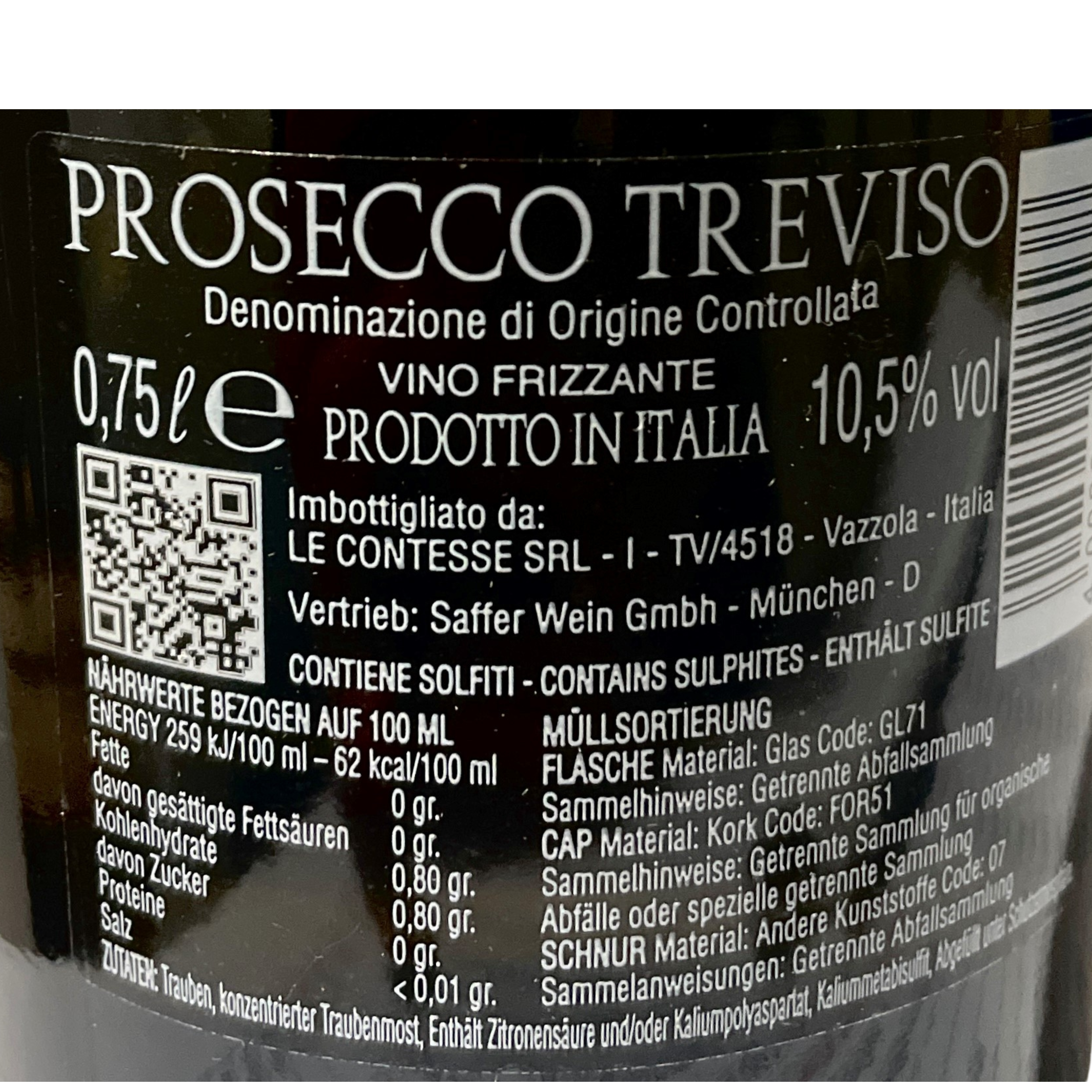 Prosecco Frizzante TV DOC Bertoldi Venetien Perlwein trocken