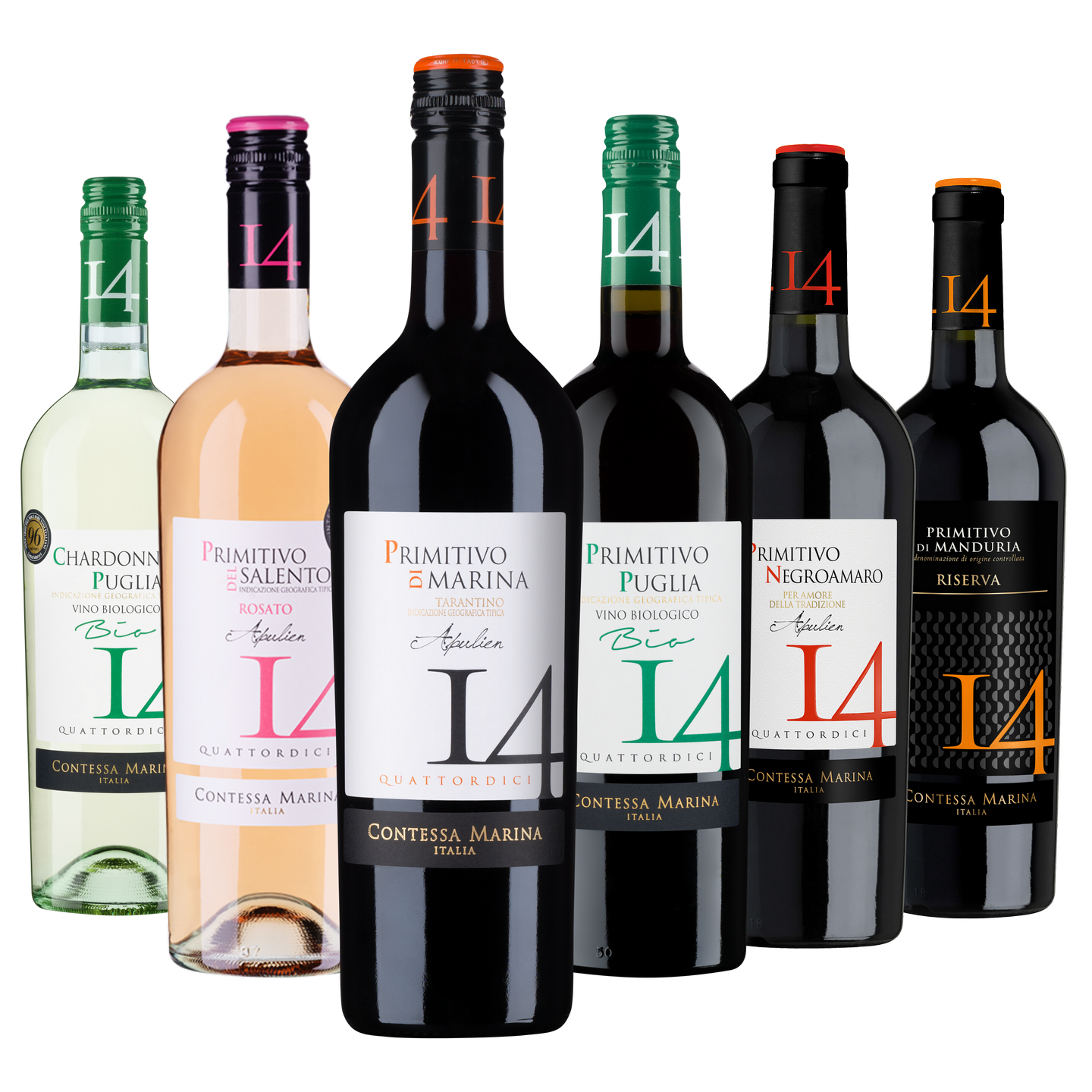 Weinpaket „Quattordici 14" – Vielfalt aus Apulien zum Probieren und Verschenken