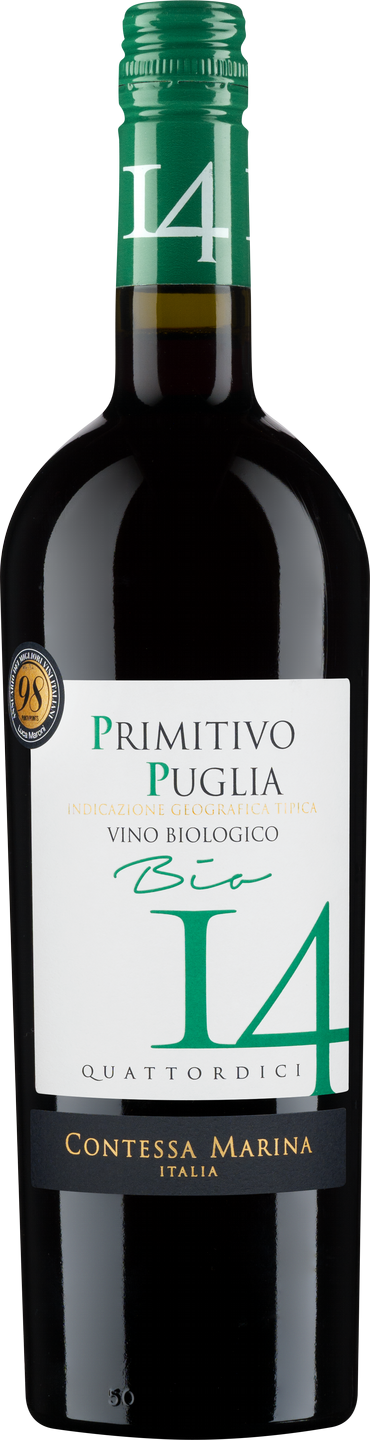 Bio-Primitivo Puglia IGT "14" Contessa Marina Apulien Italien Rotwein halbtrocken