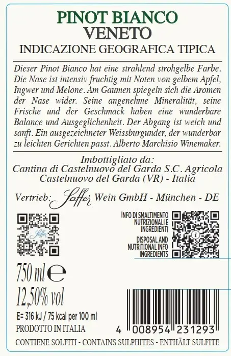 Pinot Bianco Veneto IGT - Edizione Viticoltore Venetien Weißwein trocken