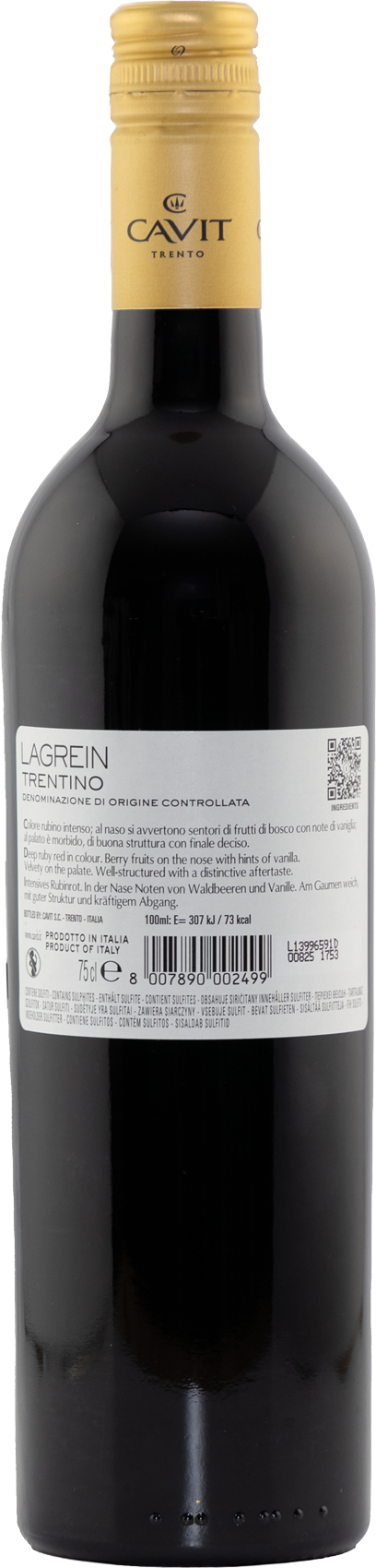 Lagrein Trentino DOC Mastri Vernacoli Cavit Trentin Rotwein trocken