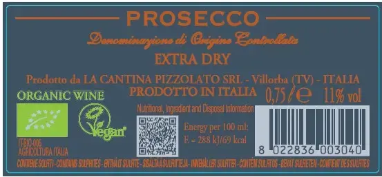 Bio-Prosecco DOC Spumante Extra Dry Collezione di Famiglia