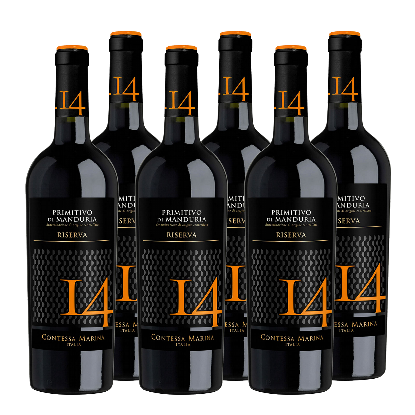 Primitivo di Manduria DOC Riserva 14 Contessa Marina Apulien Rotwein trocken (6 x 0,75 l)