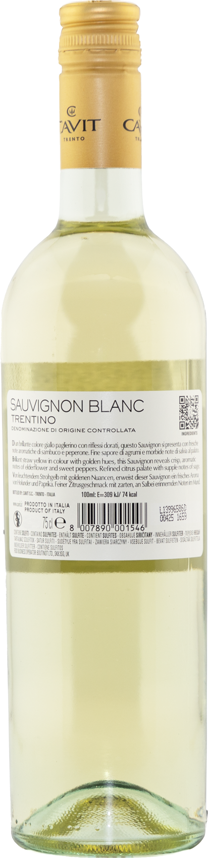 Sauvignon Blanc Trentino DOC Mastri Vernacoli Cavit Trentin Weißwein trocken