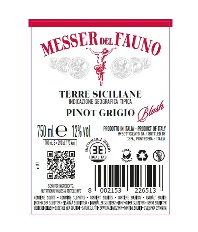 Pinot Grigio Blush Terre Siciliane IGT Messer del Fauno Roséwein Sizilien trocken