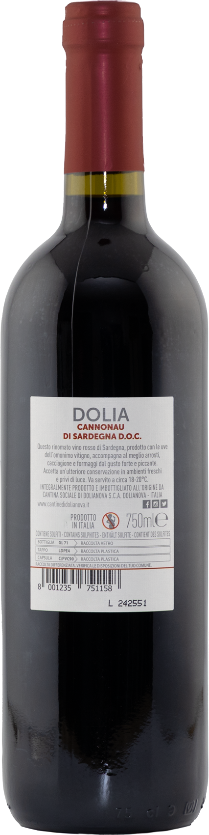 Cannonau di Sardegna DOC Dolia Dolianova Sardinien Rotwein trocken