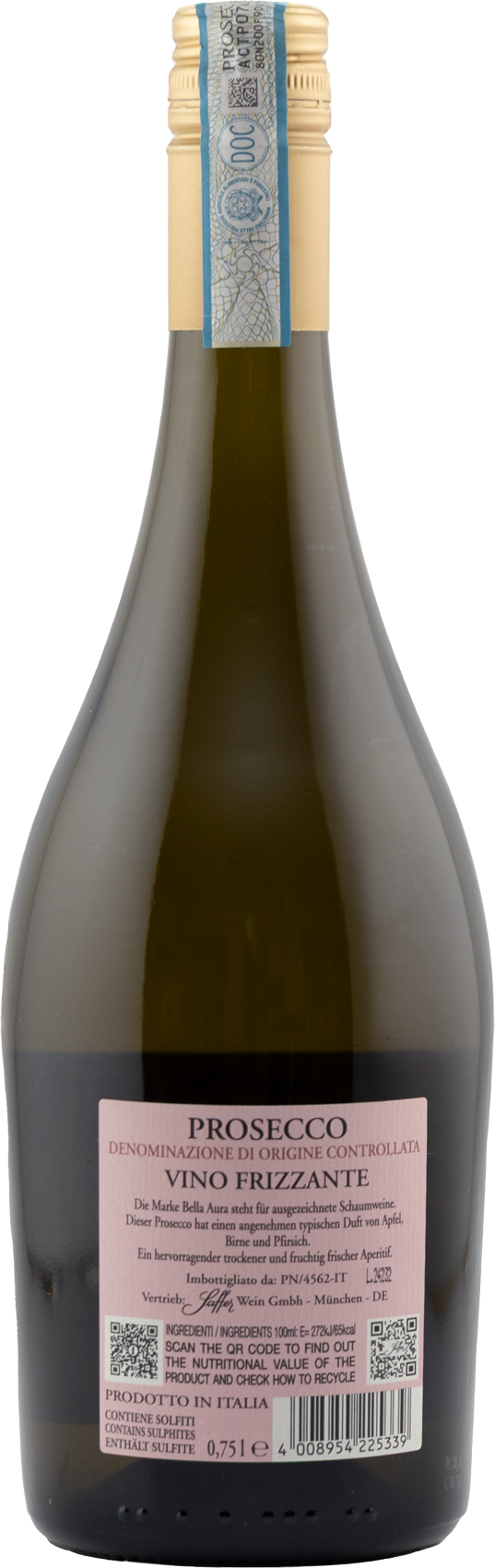 Prosecco Frizzante DOC  Bella Aura Oro Venetien Perlwein trocken