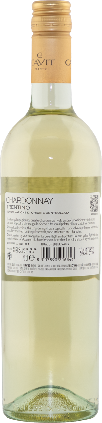 Chardonnay Trentino DOC "Mastri Vernacoli" Cavit Trentin Weißwein trocken